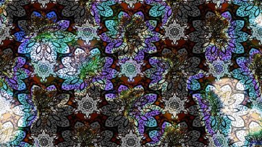 Eskiz arkaplan modeli. Raster illüstrasyonu. Gri ve siyah renkli yapraklı yabani çiçekler. Suluboya, elle çizilmiş.