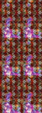 Çiçekli eskiz çizimi. Kahverengi ve gri renkli çiçekler. Renkli Yaz Temalı eskiz kalıbı. Düz Çiçek Elementleri Tasarımı.