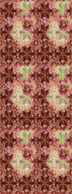 Flat Flower Elements Design. Flowers on brown and beige colors. Cute flower raster pattern. Colour Spring Theme sketch pattern Background.