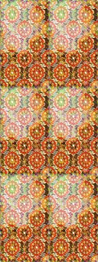 Raster illüstrasyonu. Turuncu ve bej renkli çiçekler. Çizim çiçek deseni duvar kağıdı için kullanılabilir.