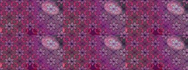 Düz Çiçek Elementleri Tasarımı. Raster illüstrasyonu. Mor ve kahverengi renkte zarif çiçekli suluboya. Renkli Bahar Teması Kusursuz Arkaplan.