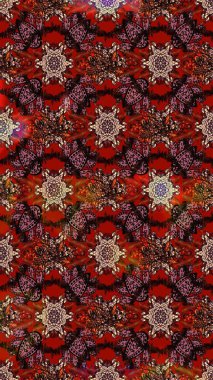 Renkli Yaz Temalı eskiz kalıbı. Kahverengi ve kırmızı renkte çiçekler. Sevimli çiçek raster deseni. Düz Çiçek Elementleri Tasarımı.