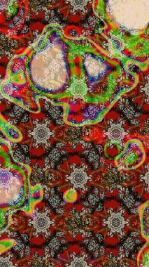 Organik motif arka planı. Çizim kalıbı. Raster illüstrasyonu. Ultraviyole kumaş deseni.