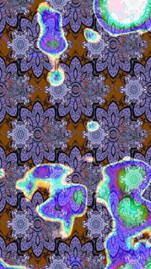 Raster illüstrasyonu. Küçük çiçekteki sevimli çiçek deseni. Güzel karalamalı çiçek desenli çizim. Güzel kumaş deseni.