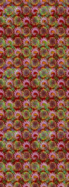 Küçük çiçekteki sevimli çiçek deseni. Kırmızı ve yeşil renkte çiçekler.