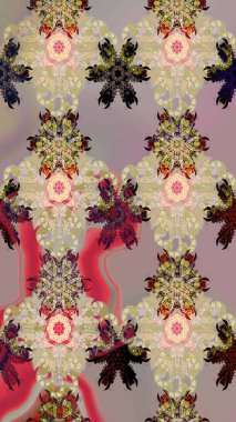 Güzel, pürüzsüz bir desen. Raster çiçekli arka plan. Yazdır. Düz Çiçek Elementleri Tasarımı. Renkli Yaz Temalı Kusursuz Arkaplan. Şirin kumaş deseni.