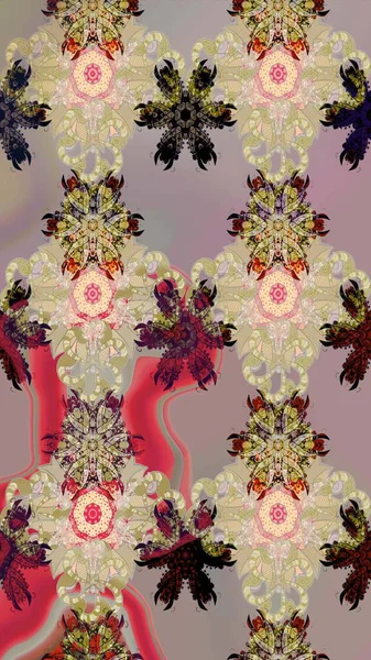 Güzel, pürüzsüz bir desen. Raster çiçekli arka plan. Yazdır. Düz Çiçek Elementleri Tasarımı. Renkli Yaz Temalı Kusursuz Arkaplan. Şirin kumaş deseni.