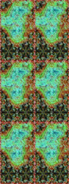 Yeşil ve mavi renklerde altın elementlerle kusursuz desen. Kusursuz altın desen. Raster doğulu süsü.