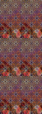 Kahverengi ve bej renkli çiçekler. Şirin çiçek elementleri. Robot resim. Raster illüstrasyonu.