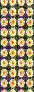 Çiçek desenli raster, sarı ve yeşil çizgi grafik desenli soyut raster arkaplan. Modern stil dokusu.