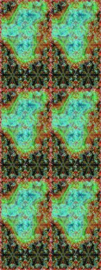 Yeşil ve mavi renklerde altın elementlerle kusursuz desen. Kusursuz altın desen. Raster doğulu süsü.