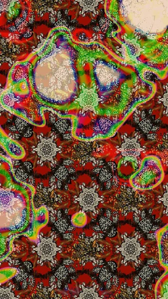 Organik motif arka planı. Çizim kalıbı. Raster illüstrasyonu. Ultraviyole kumaş deseni.