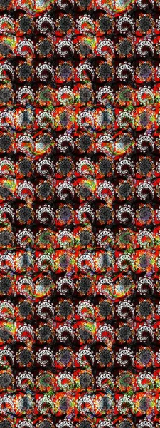 Siyah ve gri renkte etnik çiçeklerle süslenmiş zarif bir eskiz şekli. Raster Çiçek İllüstrasyon Şirin Tekstil.