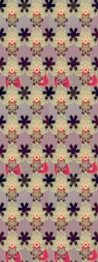 Etnik Mandala süsü. Raster Henna dövme stili. Tekstil, tebrik kartı, boyama kitabı, telefon kılıfı baskısı için kullanılabilir. Hint çiçekli desenli şal desenli..