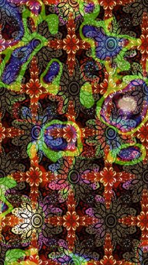 Düz Çiçek Elementleri Tasarımı. Kahverengi ve siyah renkte zarif çiçekli suluboya. Renkli Bahar Teması eskiz kalıbı. Raster illüstrasyonu.