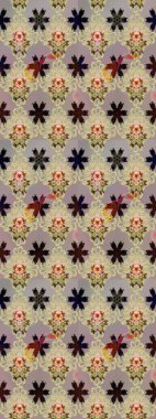 Küçük çiçekte güzel bir desen. Motley illüstrasyonu. Çiçekli bahar çiçekleri. Küçük renkli çiçekler. Robot resim. Moda baskıları için zarif bir şablon.