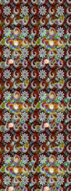 Raster - stok. Gri ve kahverengi çiçekli eskiz deseni, suluboya çiçek deseni, sevimli çiçek, duvar kağıdı, kart veya kumaş için fayanslı.