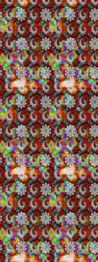 Kahverengi ve gri renklere karalamalar çizilmiş çiçek deseni. Raster illüstrasyonu.