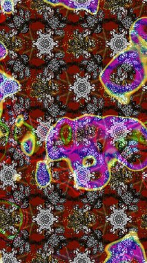 Doğa. - Gri, kahverengi ve kırmızı çiçekler. Çiçek arkaplan. Küçük çiçekte güzel bir desen var. Çiçek kompozisyonu. Çiçek kolajı. Raster deseni.