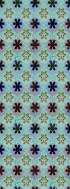 Mavi renkli çiçekler. Raster illüstrasyonunda çiçek deseni çizimi.