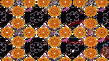 Raster illustration. Floral pattern. Flourish ornamental spring garden texture. Flower sketch background.