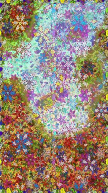 Sevimli çiçek desenli küçük çiçek. Raster resim. Güzel karalamalar çiçekler ile sorunsuz çiçek desenli. Güzel kumaş deseni.