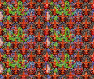 Düz Çiçek Elementleri Tasarımı. Sevimli çiçek raster deseni. Renkli Yaz Temalı eskiz kalıbı. Kahverengi renkte çiçekler.