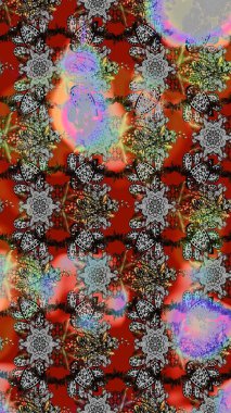 Güzel kumaş deseni. Raster suluboya deseni, narin çiçekler, gri ve kahverengi çiçekler, tebrik kartı şablonu..