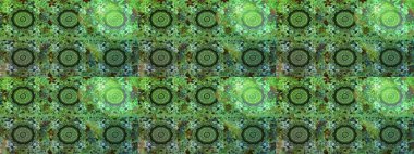 Raster illüstrasyonu. Yeşil ve gri renklerde. Anti-stres için Raster soyut şablon sayfası.