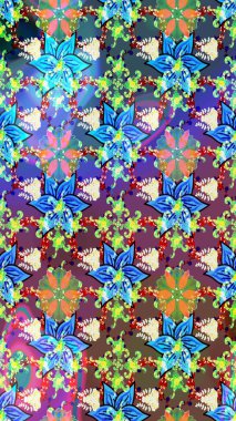 Yumuşak, bahar çiçekli arka plan. Çiçekli karalama şeklinde Raster çiçek deseni. Mavi ve yeşil renkte çiçekler.