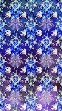 Bahar Tema Dikişsiz desen arka plan rengi. Düz çiçek öğeleri tasarım. Sorunsuz vintage. Raster şirin kumaş deseni.