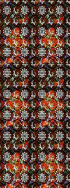 Hediye ambalaj kağıdı, tebrik kartları, posterler ve pankart tasarımı. Raster düz çiçek çizim deseni. Kahverengi ve siyah renkte çiçekler.