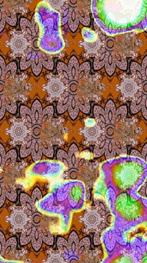 3D çiçekler, eskiz. Tarafsız ve kahverengi renklerde. Raster illüstrasyonu.