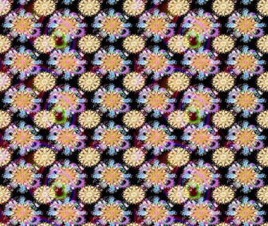 Siyah renkli çiçekler. Renkli Bahar Teması eskiz kalıbı. Düz Çiçek Elementleri Tasarımı. Raster illüstrasyonunda çiçek deseni çizimi.