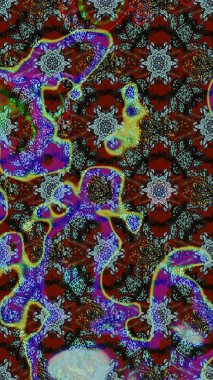 Raster illüstrasyonundaki çiçek desenli çizim. Suluboya tarzında mavi ve gri renkte çiçekler.