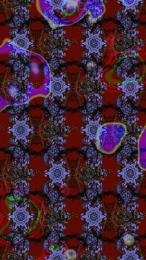 Raster düz çiçek çizim deseni. Hediye ambalaj kağıdı, tebrik kartları, posterler ve pankart tasarımı. Kırmızı ve kahverengi renkte çiçekler.