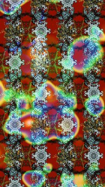 Çiçekli karalama şeklinde Raster çiçek deseni. Nazikçe, güzel çiçek arkaplanı. Kahverengi ve yeşil renkte çiçekler.