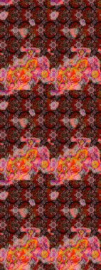 El çizimi. Kahverengi ve pembe renkli çiçekler. Çiçekli eskiz deseni. Suluboya çizimi.