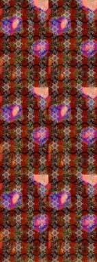 Kahverengi ve kırmızı renkte çiçekler. Çiçekli karalama şeklinde Raster çiçek deseni. Nazik, sevimli çiçek arkaplanı..