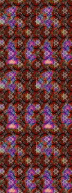 Çiçekli karalama şeklinde Raster çiçek deseni. Kahverengi ve kırmızı renkte çiçekler. Nazik, narin çiçek arkaplanı.