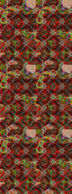 Renkli kahverengi ve kırmızı çizim kalıpları. Doodle tarzı. Kahverengi ve kırmızı renkte çiçekler. Elle çizilmiş sonbahar çiçeği deseni. Tekstil ve kapak tasarımı için mükemmel.