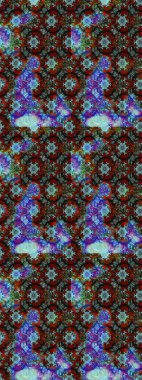 Mavi ve kahverengi renkli etnik çiçekli zarif eskiz deseni. Raster Çiçek İllüstrasyonu güzel tekstil..