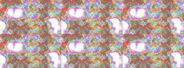 Soyut etnik raster çizim kalıbı. Vadinin çiçekleri tarafsız ve gri renklerde. Çiçekler..