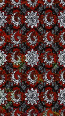 Çiçeksel fantezi tasarımı ve parlak bir arka plan çizimi. Renkli Bahar Teması eskiz kalıbı. Düz Çiçek Elementleri Tasarımı.