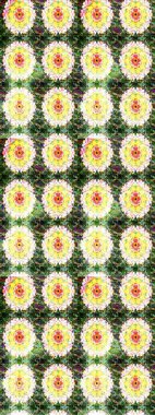 Raster illüstrasyonu. Yeşil ve nötr renklerde çiçekler. Çizim çiçek deseni duvar kağıdı için kullanılabilir.