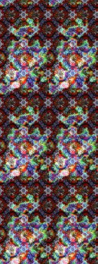 Elegant raster texture with floral elements. Cute floral pattern in the small flower. Abstract sketch pattern on brown and neutral colors with bright flowers.