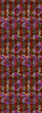 Raster deseni. Küçük çiçekteki sevimli çiçek deseni. Raster illüstrasyonu. Nazikçe, yaz çiçekleri kahverengi ve kırmızı renklerde.