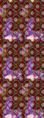 Raster. Kahverengi ve kırmızı renkte güzel çiçekli eskiz deseni, suluboya çiçek deseni, duvar kağıdı, kart veya kumaş için fayanslı.