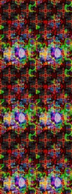 Kabile sanatı boho baskısı, klasik çiçek arkaplanı. Soyut etnik raster çizim kalıbı. Arkaplan dokusu, duvar kağıdı, siyah ve kahverengi renkli çiçek teması.