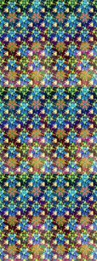 Mavi ve yeşil renkli çiçekler. Raster illüstrasyonunda kusursuz çiçek deseni.